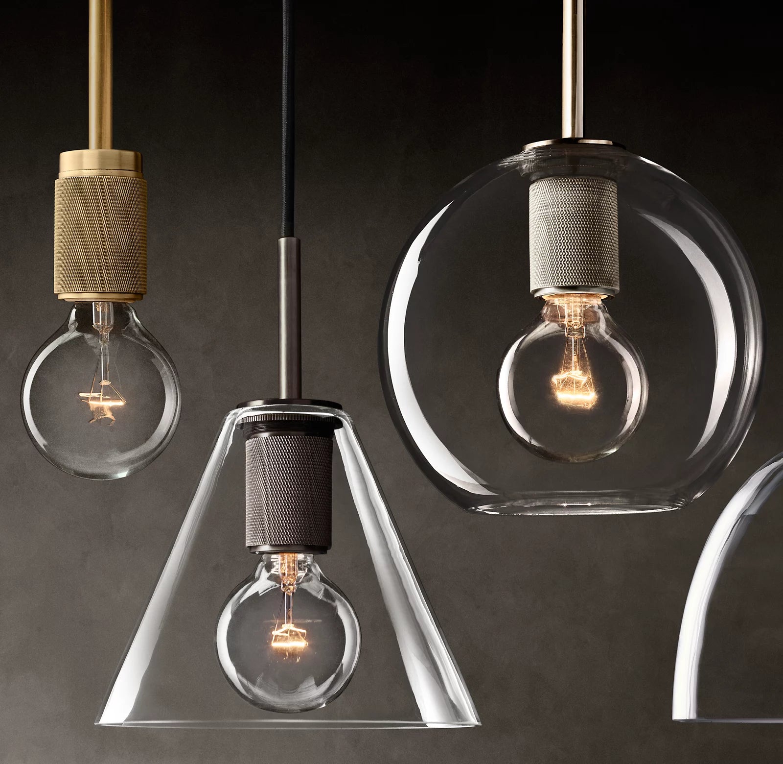 Utilitaire Globe Shade Pendant 8", 11", 14"